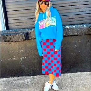 Ascot and Hart XS Checkered Sweater Skirt